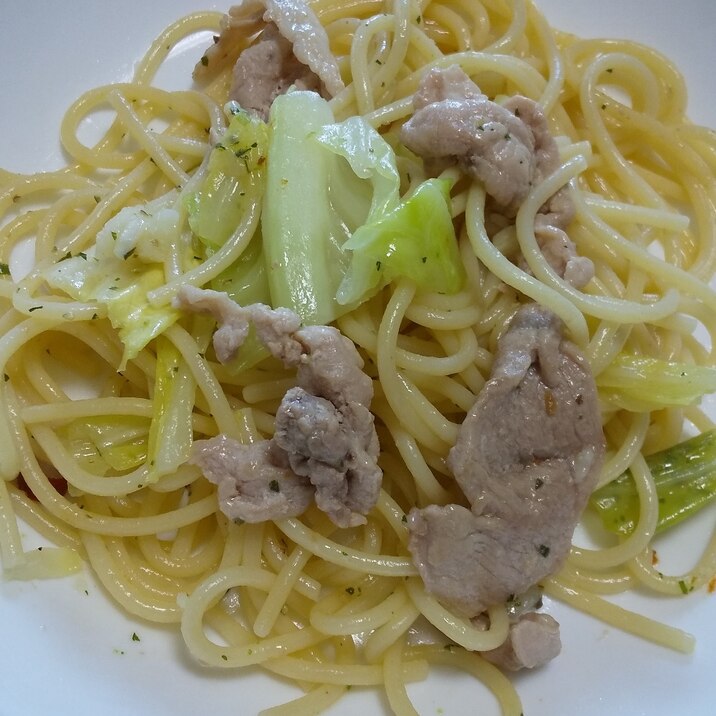 残り物のキャベツ&豚肉でかんたんペペロンチーノ！